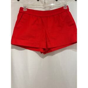 J. Crew Factory Bright Red Cotton-Linen Blend Shorts